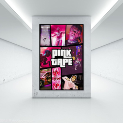 Bkdrl Lil Singer Uzi Vert Pink Tape Album Poster, Multicolour