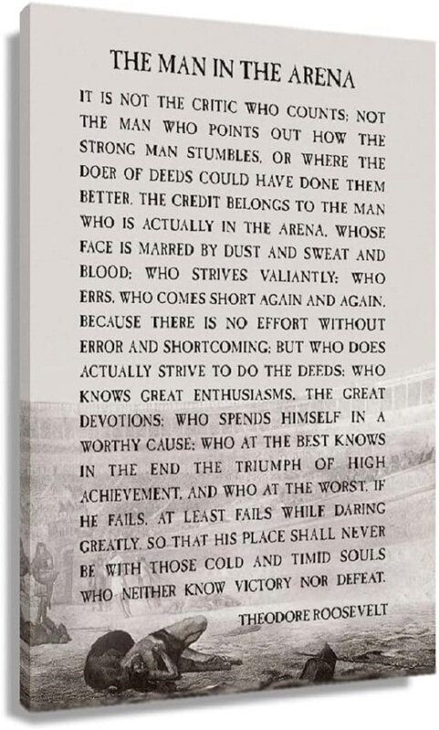 

Autlry The Man In The Arena Theodore Roosevelt Poster, Multicolour