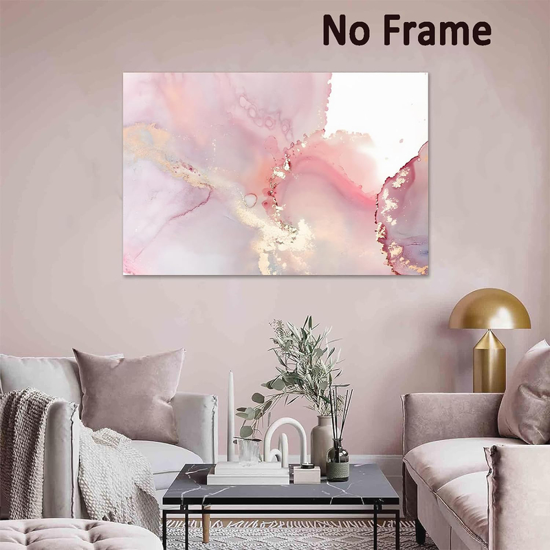 Pttkktbm Abstract Marble Canvas Wall Art Pink Marble Pictures, Multicolour