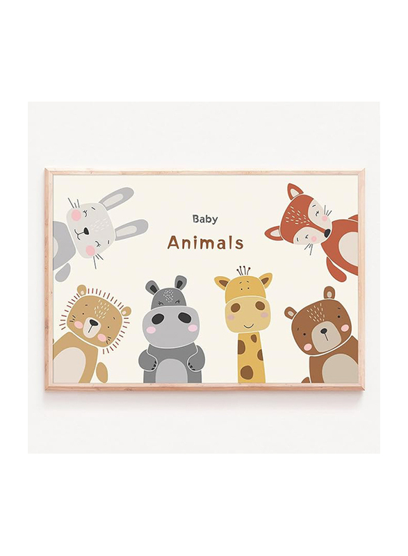 Wallvelart Nursery Baby Cartoon Animal Canvas Posters, Multicolour
