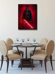 LCVME Unframed Canvas 16 x 24-Inch Darth Vader Wall Art Poster, Red