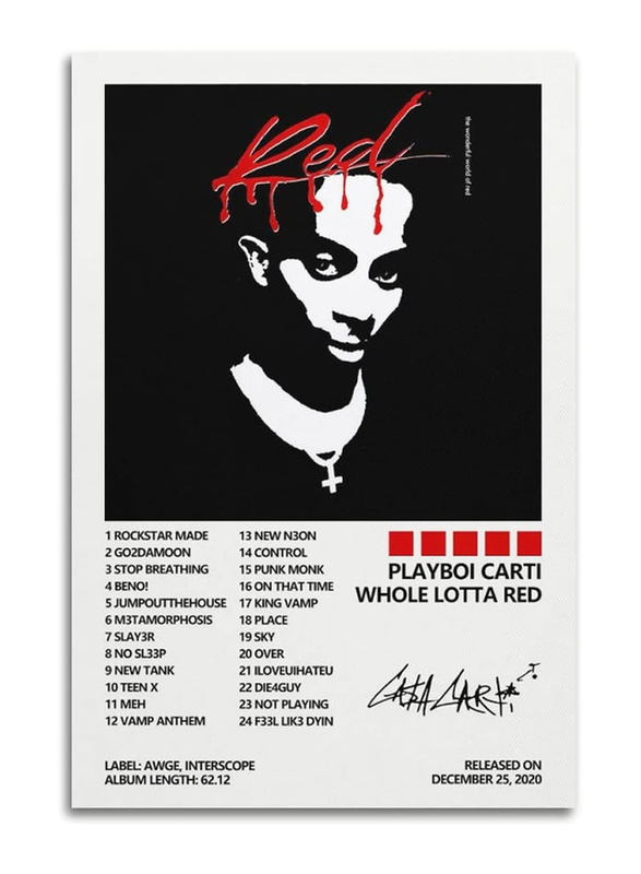 Suanye Playboi Carti Whole Lotta Red Album Cover Poster, Multicolour