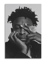 Yntndygv 21 Savage Bedroo Music Canvas Wall Art Poster, 12 x 18 inch, Black/White