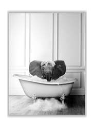 Liya Design Prints Funny Bathroom Cute Baby Elephant Decor Poster, Black/White