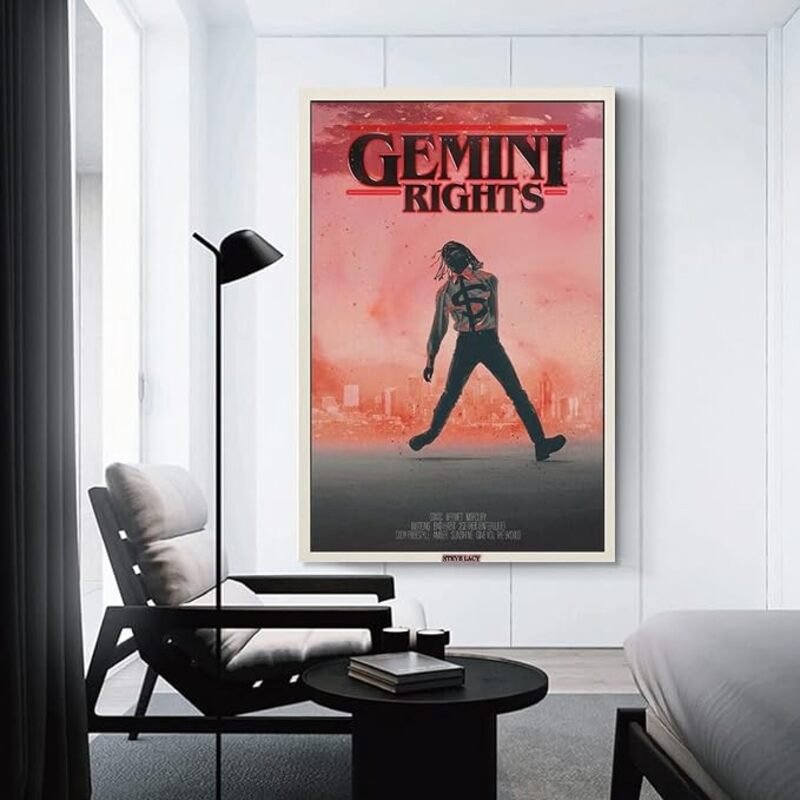 Luowei Steve Lacy Gemini Rights Album Music Decorative Canvas Posters with Frame, Multicolour