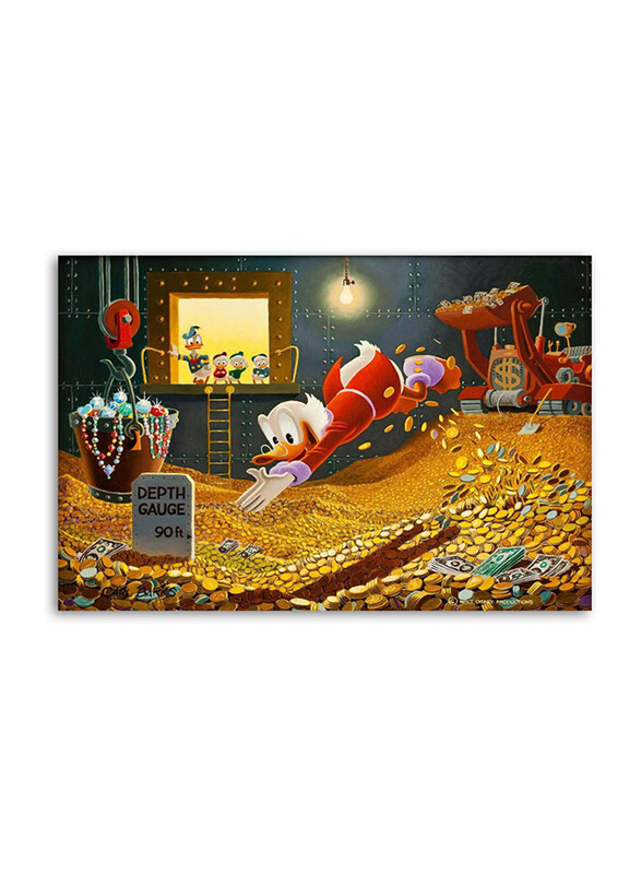 

Liinh Crooge Mcduck Swimming in Money Poster Decorative Painting Canvas Wall Art Poster, 16 x 24 inch, Multicolour