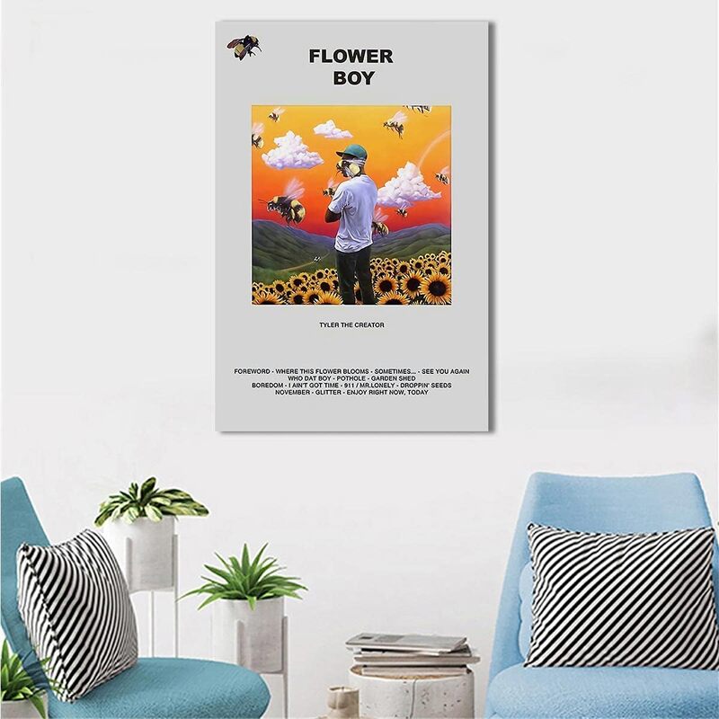 Weruto Tyler The Creator Flower Boy Canvas Wall Art Poster, 12 x 18 inch, Multicolour