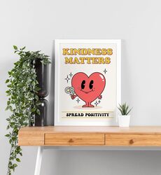 Artivo Retro Poster Heart Kindness Matters, Multicolour