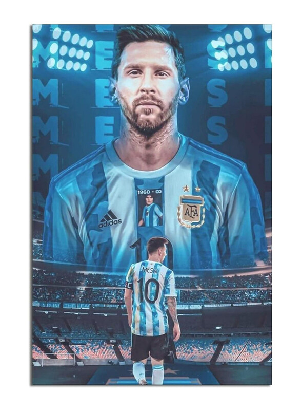 

Wangt Football Sports Super Star Liberc Lionel Mesi Poster Picture Canvas Wall Art Print, 16 x 24 inch, Multicolour