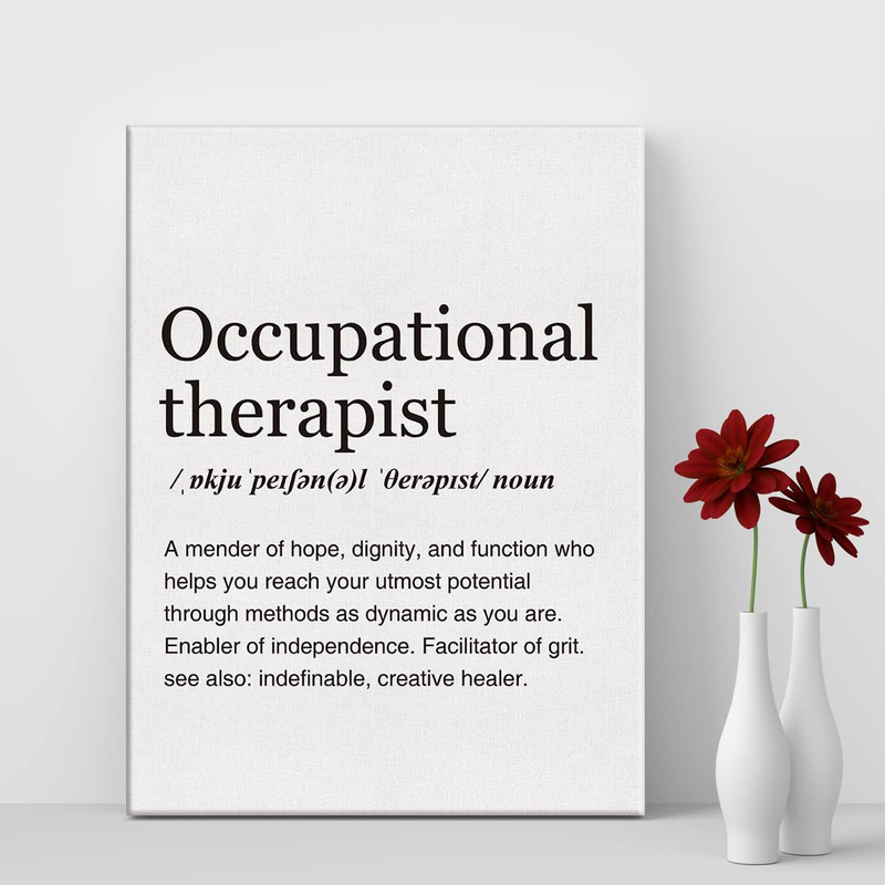 Lexsivo Modern Minimalist Occupational Therapist Definition Print Canvas Poster, 12 x 15-inch, White