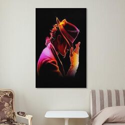 BGN Michael Jackson Purple Loves Decorative Painting Canvas Wall Posters, Multicolour