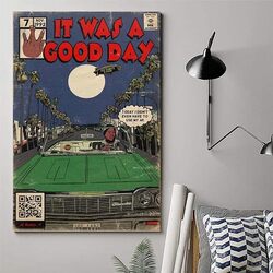 Taici It Was A Good Day Music Comic Aesthetic Canvas Wall Posters, Multicolour