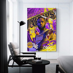 Lebron James Wall Art Canvas Poster, Multicolour