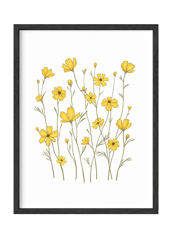 Haus and Hues Yellow Flowers Wall Art Sunflower Poster, Yellow/White