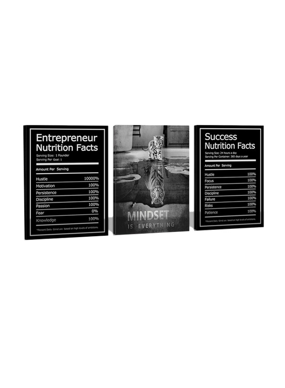 

Cbaipy 3-Piece Inspirational Wall Art Office Bedroom Decor Motivational Canvas Posters Wall Art, Black/White
