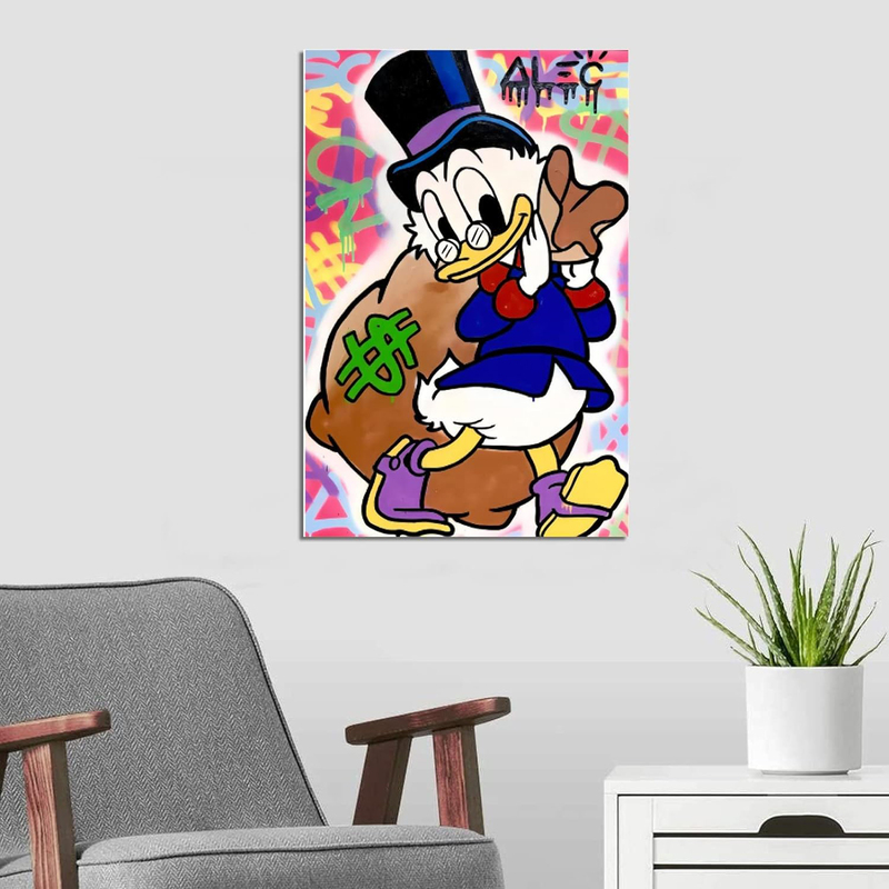 IWL Alec Monopolys Scrooge Money Canvas Art Poster, Multicolour