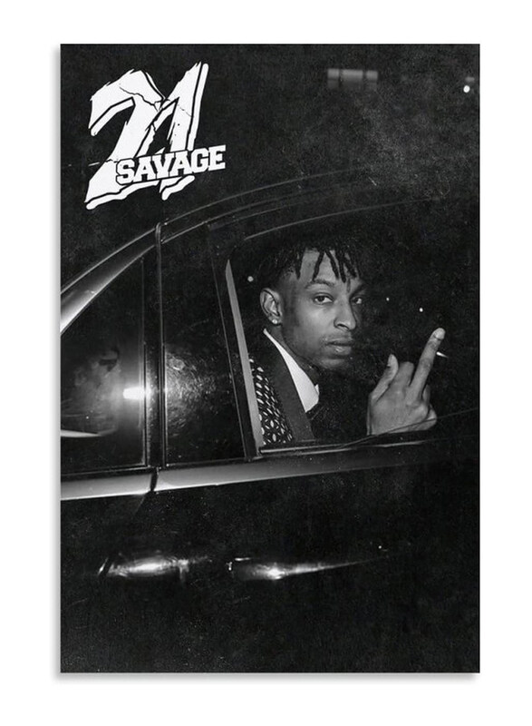 

General Ypxzzj 21 Rapper Savage Album Cover Poster Wall Art Print Poster, 12 x 18 inch, Black/White