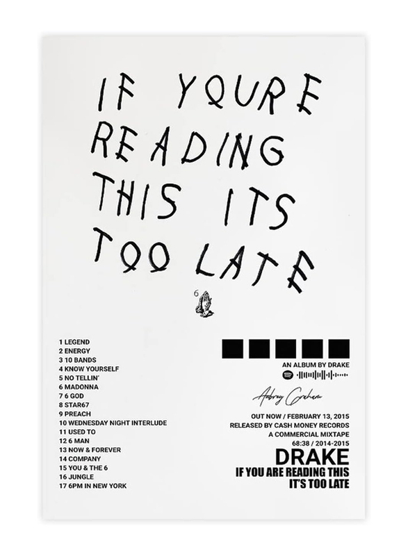 Qewrt Drake Poster If You’re Reading This It’s Too Late Album Cover Posters Wall Art, Multicolour