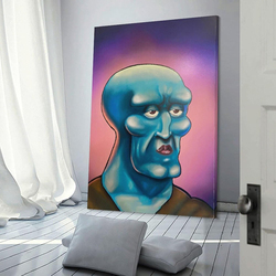 Ddiiro Popular Handsome Squidward Funny Cool Poster, Multicolour