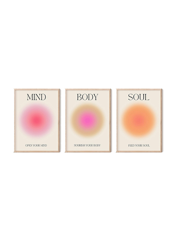 ZIYUAN Positive Aura Grainy Gradient Canvas Poster, 3 Pieces, Multicolour