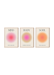 ZIYUAN Positive Aura Grainy Gradient Canvas Poster, 3 Pieces, Multicolour