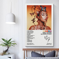 Suanye Kali Uchis Poster Red Moon in Venus Album Cover Poster, Multicolour