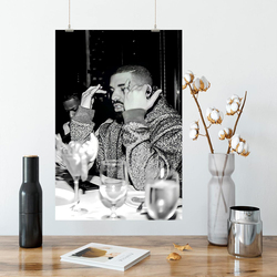 Shushi Creativity Aesthetic Poster for Living Room Bedroom Home Decoration, Black/White