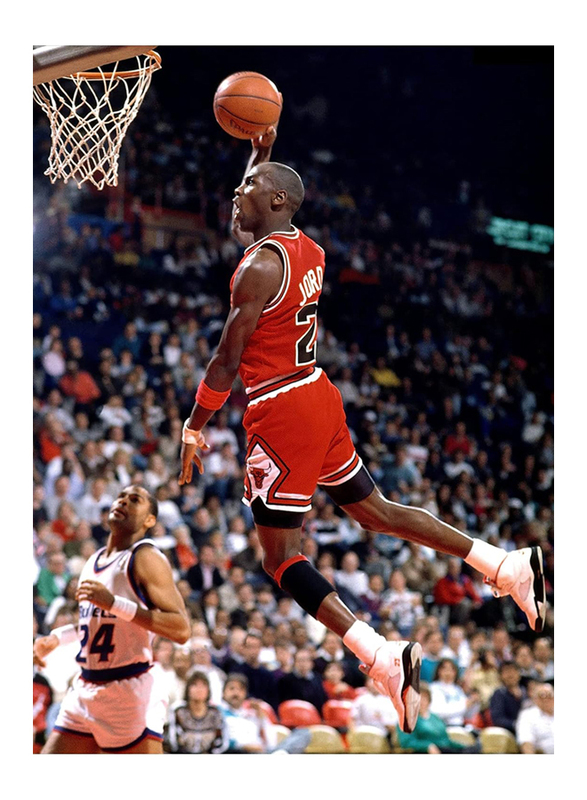 123 Life 12 x 16-Inch Unframed Canvas MJ The God of Basketball Poster Wall Art, Multicolour