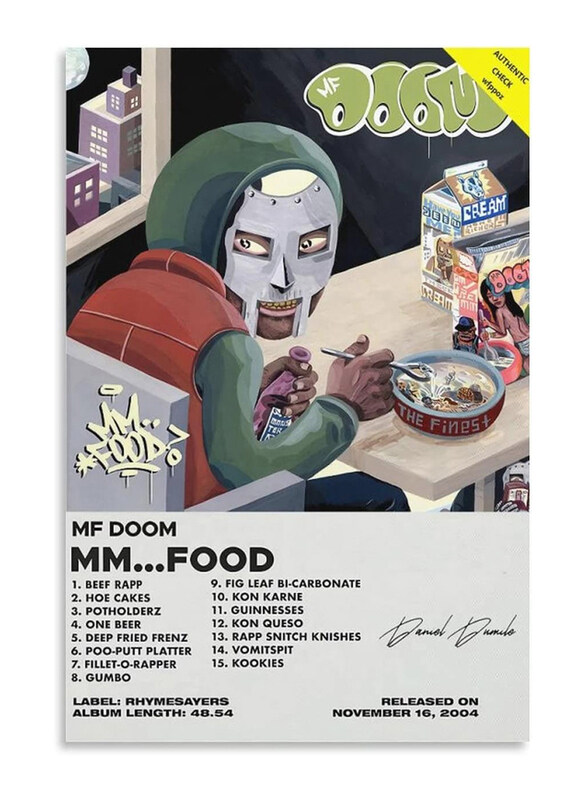 

DDSS Mf Doom Mm Food Canvas Wall Art Print Aesthetic Living Room Decor Painting Poster for Home Office Decorations, 30 x 45cm, Multicolour