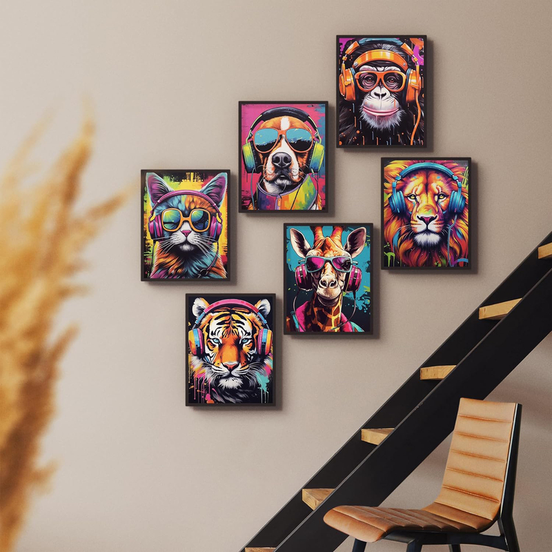 Westbird Gamer Room Decor Unframed Print Set, 6 Pieces, Multicolour