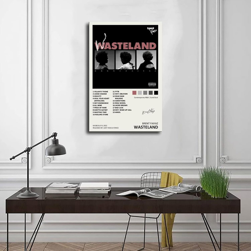 Ygulc Brent Poster Faiyaz Wasteland Music Album Cover Signed Limited Edition Canvas Poster, 40 x 60cm, Multicolour