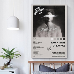 21 Savage I Am Greater Than I Was Album Canvas Poster, Multicolour