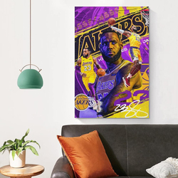 Lebron James Wall Art Canvas Poster, Multicolour