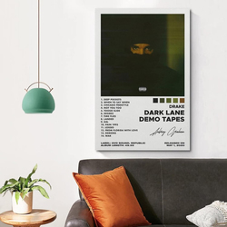 TYRI Drake Dark Lane Demo Sticker with Demo Ribbons, Fabric Decorative Printed Wall Stickers Poster for Modern Family Bedroom, Black/White