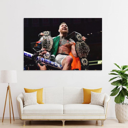 Thcbme Conor Mcgregor Boxing Win Wall Art Canvas Poster, Multicolour