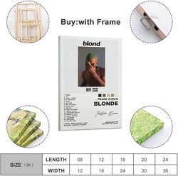 Chixx Frank Ocean Blonde Album Cover Posters Painting Canvas Wall Artworks with Frame, Multicolour