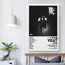 Chiwa Yeat Lyfe Poster Album Cover Posters, 12 x 18 inch, Black/White