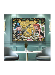 Betystore Modern Champagne Money Canvas Painting Alec Monopoly Poster, 50 x 70cm, Multicolour