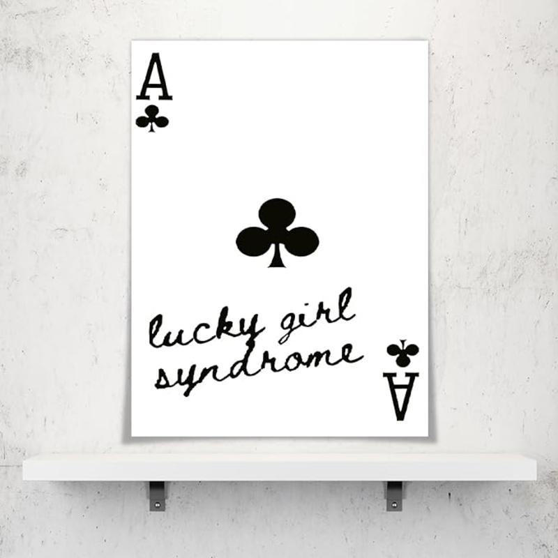 Oppqrrs Funny Girly Preppy Ace Playing Poker Canvas Posters, Multicolour