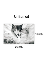 Aniuhl Wolf Canvas Prints Wall Art Poster, Black/White