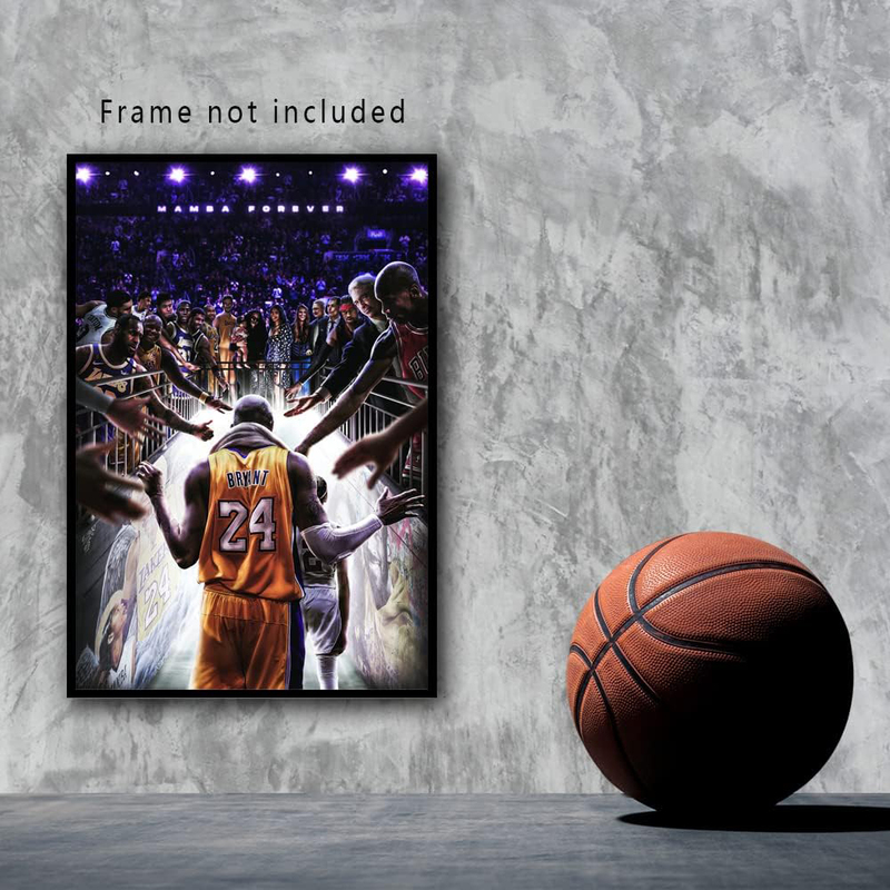 Oaopic Kobe Canvas Wall Art Poster Kobe Gigi Legendary Basketball Player Posters, Multicolour