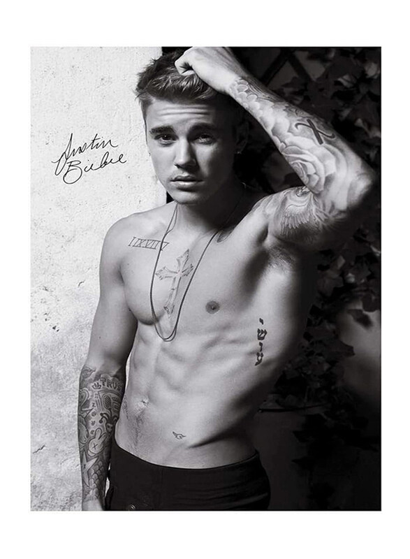 

Serene Collections Justin Bieber Signed Poster, 12 x 16 inch, Black/White