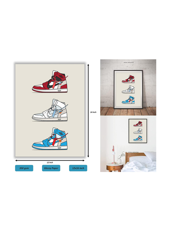 Liya Hypebeast Air Jordan Sneakers Poster AJ Wall Art, Multicolour