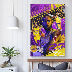 Lebron James Wall Art Canvas Poster, Multicolour