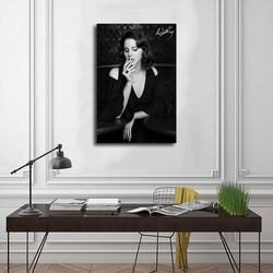 Bbdvkq Lana Del Poster Rey Signed Limited Poster Canvas Poster Wall Art, Multicolour