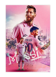 Lionel Messi Canvas Poster Wall Art Decor, 16 x 24 inch, Pink