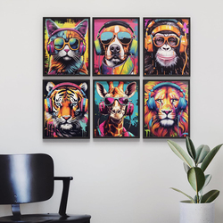 Westbird Gamer Room Decor Unframed Print Set, 6 Pieces, Multicolour