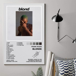 JINOS Frank Ocean Posters Blonde Album Poster Decorative Painting Canvas Wall Posters, 12 x 18 inch, Multicolour