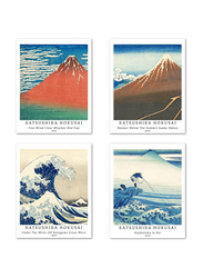 Berkin Arts 4-Piece x 11 x 14-Inch Unframed Canvas Katsushika Hokusai Japanese Ukiyo-e Artwork Landscape Wallart Poster Wall Art, Multicolour