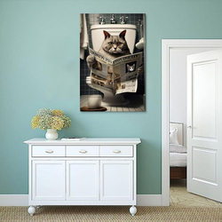 Gynaver Cat Canvas Wall Art Poster, Multicolour